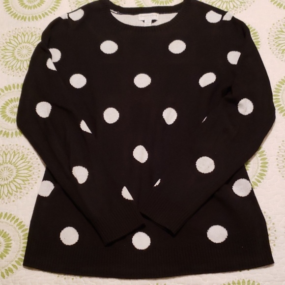Charter Club Sweaters - Black and White Poka Dot Sweater